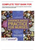 COMPLETE TEST BANK FOR   Evidence-Based Practice for Nurses: Appraisal and Application of Research 4th Edition by Nola A. Schmidt (Author)latest Update: