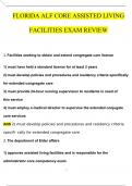 Florida ALF CORE Assisted living Facilities Exam Review (2024/2025) Newest Questions and Answers (Verified Answers)