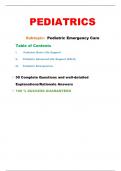 Pediatric Emergency Care Exams |50 Complete Questions and well-detailed Explanations/Rationale Answers