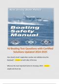 NJ Boating Test Questions with Certified Solutions Updated 2024-2025.