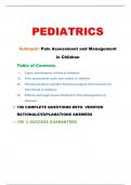 Pain Assessment and Management in Children|109 Complete Questions and well-detailed Explanations/Rationale Answers