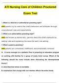 ATI Nursing Care of Children Proctored Exam Test (2024/2025) Newest Questions and Answers (Verified Answers)