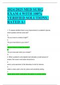 2024/2025 MED SURG  EXAM 4 WITH 100%  VERIFIED SOLUTIONS |  RATED A+