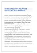 NURSE EXECUTIVE ADVANCED QUESTIONS WITH ANSWERS