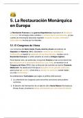 La restauración monárquica en Europa