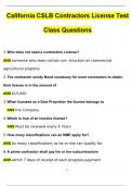 California CSLB B Contractors License Test Class (2024/2025) Newest Questions and Answers (Verified Answers)