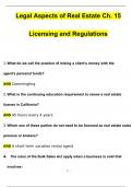 California Legal Aspects Of Real Estate Licensing and Regulations Ch. 15 (2024/2025) Newest Questions and Answers (Verified Answers)