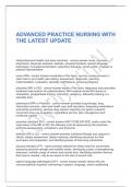 ADVANCED PRACTICE NURSING WITH THE LATEST UPDATE