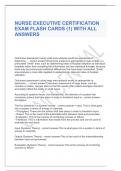 NURSE EXECUTIVE CERTIFICATION EXAM FLASH CARDS (1) WITH ALL ANSWERS