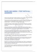 NURS 2602 WEEK 1 TEST WITH ALL ANSWERS