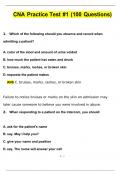 CNA Practice Test #1 (100 Questions) (2024/2025) Newest Questions and Answers (Verified Answers)