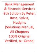 Solutions Manual For Bank Management & Financial Services 9th Edition By Peter Rose, Sylvia Hudgins