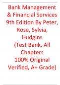 Test Bank For Bank Management & Financial Services 9th Edition By Peter Rose, Sylvia Hudgins