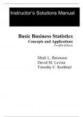 Solutions Manual For Basic Business Statistics 12th Edition By  Mark Berenson ,David Levine