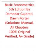 Solutions Manual For Basic Econometrics 5th Edition By  Damodar Gujarati, Dawn Porter