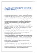 CLAIMS ADJUSTER EXAM WITH THE LATEST UPDATE
