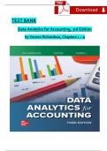 TEST BANK & SOLUTION MANUAL for Data Analytics for Accounting 3rd Edition by Richardson, Teeter & Terrell, Chapters 1 - 9, Complete Newest Version