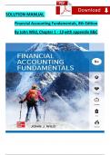 SOLUTION MANUAL - John Wild, Financial Accounting Fundamentals 8th Edition All Chapters 1 - 13, with Appendix (B & C) Complete Newest Version
