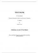 Test Bank in Conjunction with Financial Statement Analysis and Security Valuation,Penman,5e