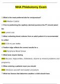 NHA Phlebotomy Exam 2024 Newest Questions and Answers (Verified Answers)