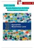 TEST BANK For Dynamic Business Law 6th Edition by Kubasek, Browne, Herron, Dhooge and Barkacs, Chapters 1 - 52, Complete Newest Version