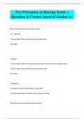 The Principles of Biology Exam 1 Questions & Correct Answers/ Graded A+