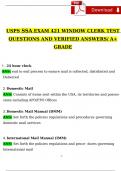 USPS SSA 421 Window Clerk Test Expected Questions and Answers (2024 / 2025) (Verified Answers)