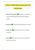 Theme 2 GCSE Edexcel Business Key Terms Exam
