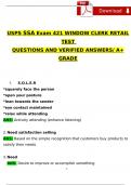 USPS SSA 421 Window Clerk Retail Test Expected Questions and Answers (2024 / 2025) (Verified Answers)