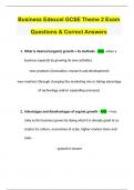 Business Edexcel GCSE Theme 2 Exam Questions & Correct Answers