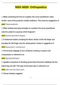 NSG 6020- Orthopedics 2024 Newest Questions and Answers (Verified Answers)