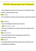 NUR2407 Pharmacology Exam 2 Rasmussen 2024 Newest Questions and Answers (Verified Answers)