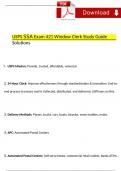 USPS SSA Exam 421 Window Clerk Study Guide Test Solutions (2024 / 2025) 100% Verified Guarantee Pass