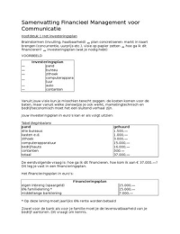 Samenvatting Financieel Management voor Communicatie - André van Dijk. H1t/m5 + 6.1, 8.1, 8.4, 8.5 MET UITGEWERKTE VOORBEELDEN