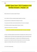 USABO Open Exam 2013 Questions and  Verified Answers | Passed | A+