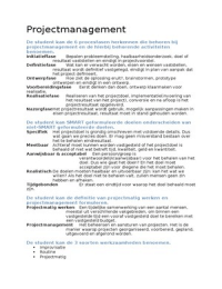 Leerdoelen Projectmanagement 1.1