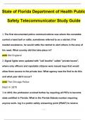 State of Florida Department of Health Public Safety Telecommunicator Study Guide 2024 Newest Questions and Answers (Verified Answers)