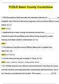 TCOLE Basic County Corrections 2024 Newest Questions and Answers (Verified Answers)