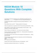  N5334 Module 10 Questions With Complete Solutions