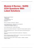  Module 6 Review - NURS 5334 Questions With Latest Solutions