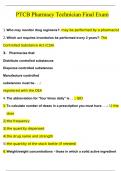 PTCB Pharmacy Technician Final Exam (QUESTIONS WITH 100% CORRECT ANSWERS ) (2024 / 2025) (Verified by Experts)