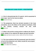 HESI Case StudyPostpartum Exam 2024 Expected Questions and Answers (Verified by Expert)