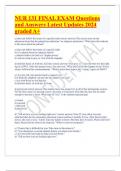 NUR 131 FINAL EXAM Questions and Answers Latest Updates 2024 graded A+