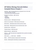 AP Edition Biology Seventh Edition Campbell Reece Chapter 1 Exam Questions and Answers 2024( A+ GRADED 100% VERIFIED).