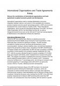 20/20 Exemplar Essay on International Organisations and Trade Agreements - HSC economics 
