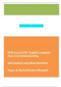 OCR 2023 GCSE English Language J351/01:Communicating information and ideas Question Paper & Mark Scheme (Merged