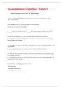 Neuroscience: Cognitive - Exam 1 Questions & Answers Already Passed!!