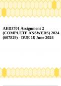 AED3701 Assignment 2 (COMPLETE ANSWERS) 2024 (607829) - DUE 18 June 2024