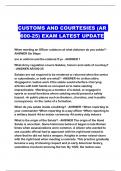 CUSTOMS AND COURTESIES (AR 600-25) EXAM LATEST UPDATE