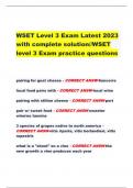 WSET Level 3 Exam Latest 2023 with complete solution//WSET level 3 Exam practice questions          pairing for goat cheese - CORRECT ANSW Sancerre    local food pairs with - CORRECT ANSW local wine    pairing with stilton cheese - CORRECT ANSW port    pa